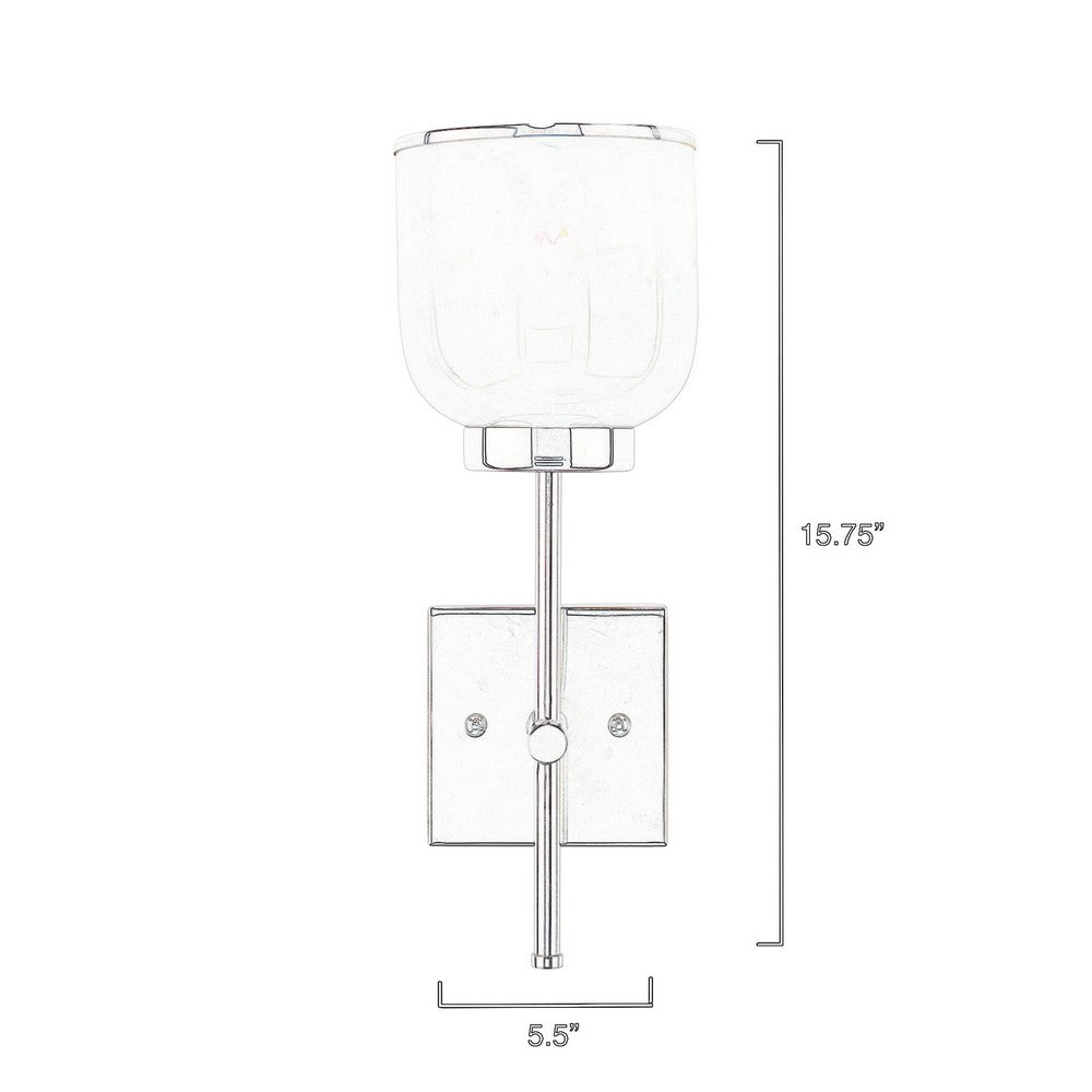 Abi 18 Inch Wall Sconce, Hand Blown Glass in Smooth Metallic Gray, 40W  - BM285702