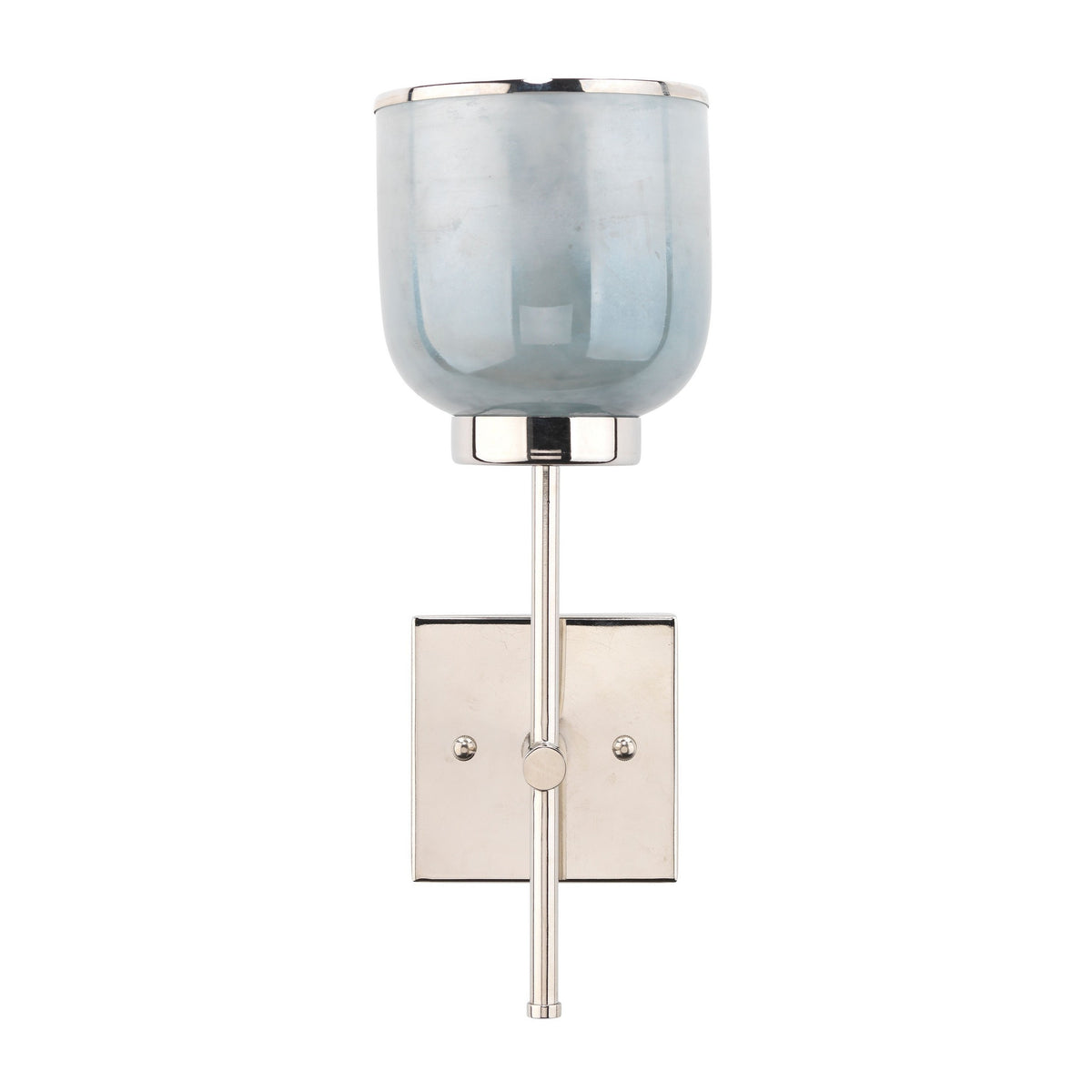 Abi 18 Inch Wall Sconce, Hand Blown Glass in Smooth Metallic Gray, 40W  - BM285702