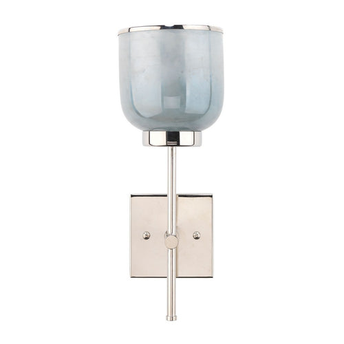 Abi 18 Inch Wall Sconce, Hand Blown Glass in Smooth Metallic Gray, 40W  - BM285702