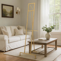 57 Inch Easel Stand, Gold Iron Frame, Free Standing for an Artists Touch - BM285911