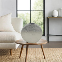 15 Inch Modern Decorative Vase, Round, Silver Finished Aluminum Frame - BM285917