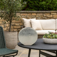 15 Inch Modern Decorative Vase, Round, Silver Finished Aluminum Frame - BM285917