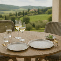 21 Inch Decorative Tray Set of 2, Perched Birds Silver Metal, Large - BM285923