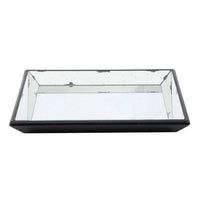 Inez 20 Inch Decorative Glass Tray, Silver Mirrored, Wall Hanger, Medium - BM285935