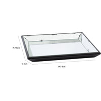 Inez 20 Inch Decorative Glass Tray, Silver Mirrored, Wall Hanger, Medium - BM285935