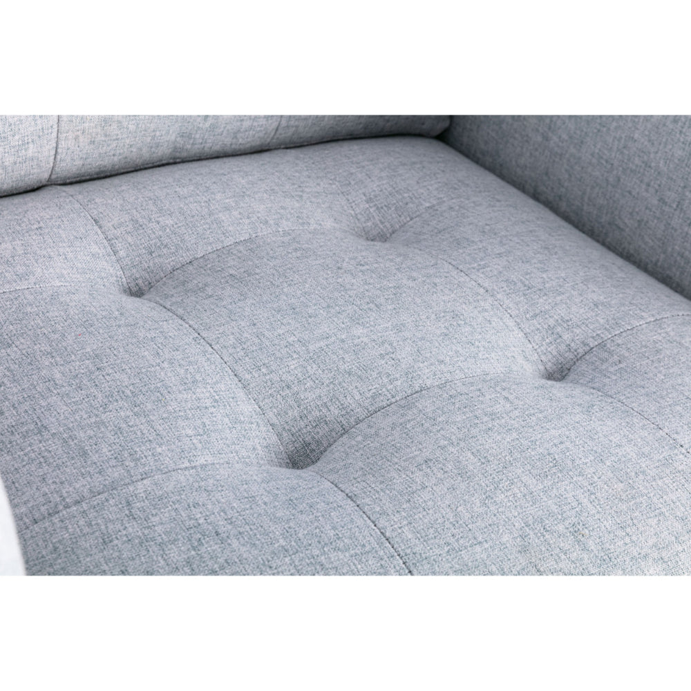 Caden 54 Inch Modern Loveseat with Side Pocket and 2 Pillows, Light Gray - BM286681