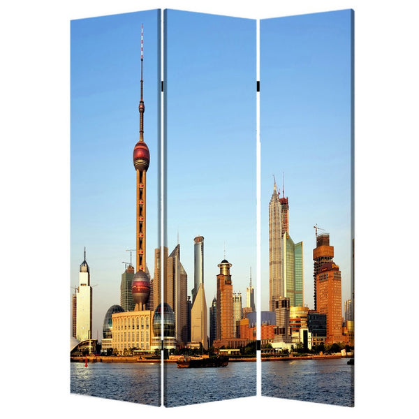 Brar 71 Inch 3 Panel Canvas Screen, Great Wall of China Print, Multicolor - BM287509