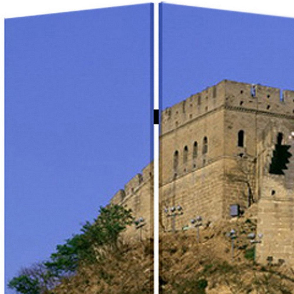 Brar 71 Inch 3 Panel Canvas Screen, Great Wall of China Print, Multicolor - BM287509