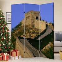 Brar 71 Inch 3 Panel Canvas Screen, Great Wall of China Print, Multicolor - BM287509