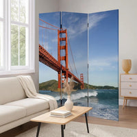 Brar 71 Inch 3 Panel Canvas Screen, San Francisco, Golden Gate Bridge - BM287511