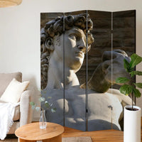 Brar 71 Inch 3 Panel Canvas Screen, Michelangelos David Print, Multicolor - BM287512