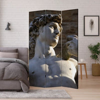 Brar 71 Inch 3 Panel Canvas Screen, Michelangelos David Print, Multicolor - BM287512