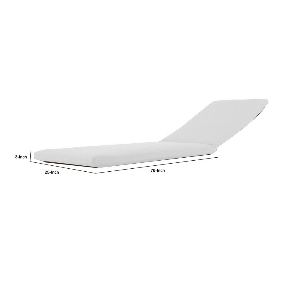 Edie 76 Inch Outdoor Lounger Cushion, White - BM287747
