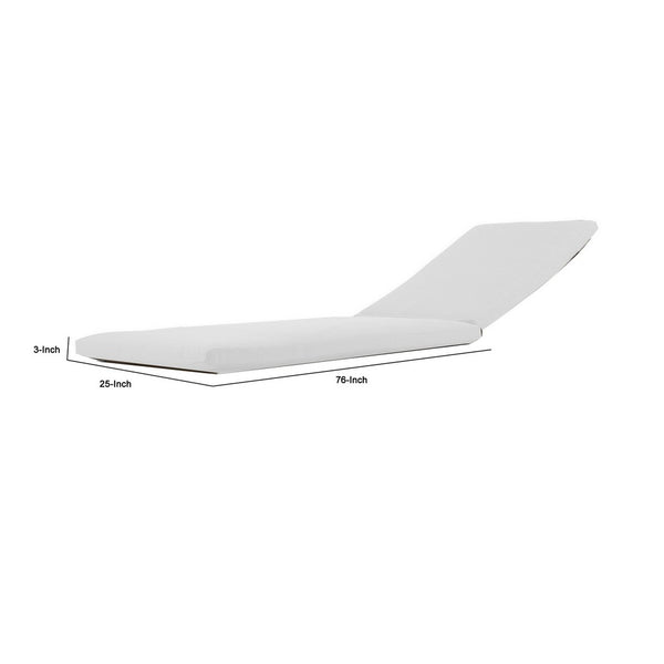 Edie 76 Inch Outdoor Lounger Cushion, White - BM287747