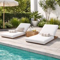 Edie 76 Inch Outdoor Lounger Cushion, White - BM287747