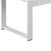 Lark 35 Inch Outdoor Coffee Table, White Aluminum Frame, Polyresin Top - BM287801