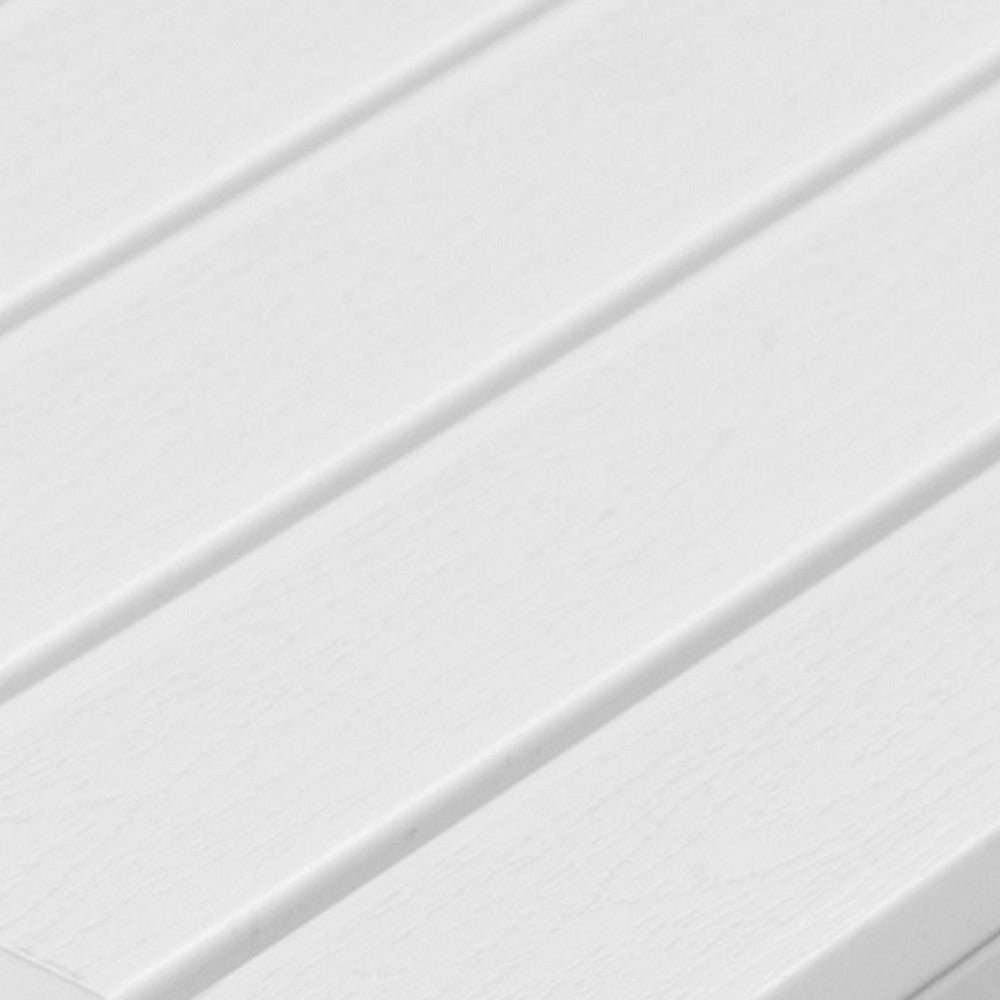 Lark 35 Inch Outdoor Coffee Table, White Aluminum Frame, Polyresin Top - BM287801