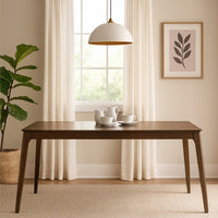Nick 66 Inch Modern Dining Table, Rubberwood, Angled Legs, Walnut Brown - BM288004