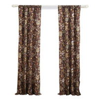 Athens 84 Inch Window Panel Curtain, Brown Microfiber Polyester, Jacobean - BM293201