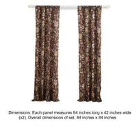 Athens 84 Inch Window Panel Curtain, Brown Microfiber Polyester, Jacobean - BM293201