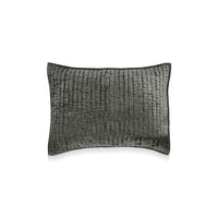 Lipa 20 x 26 Hand Stitched Standard Pillow Sham, Velvet, Quilted, Green By Casagear Home