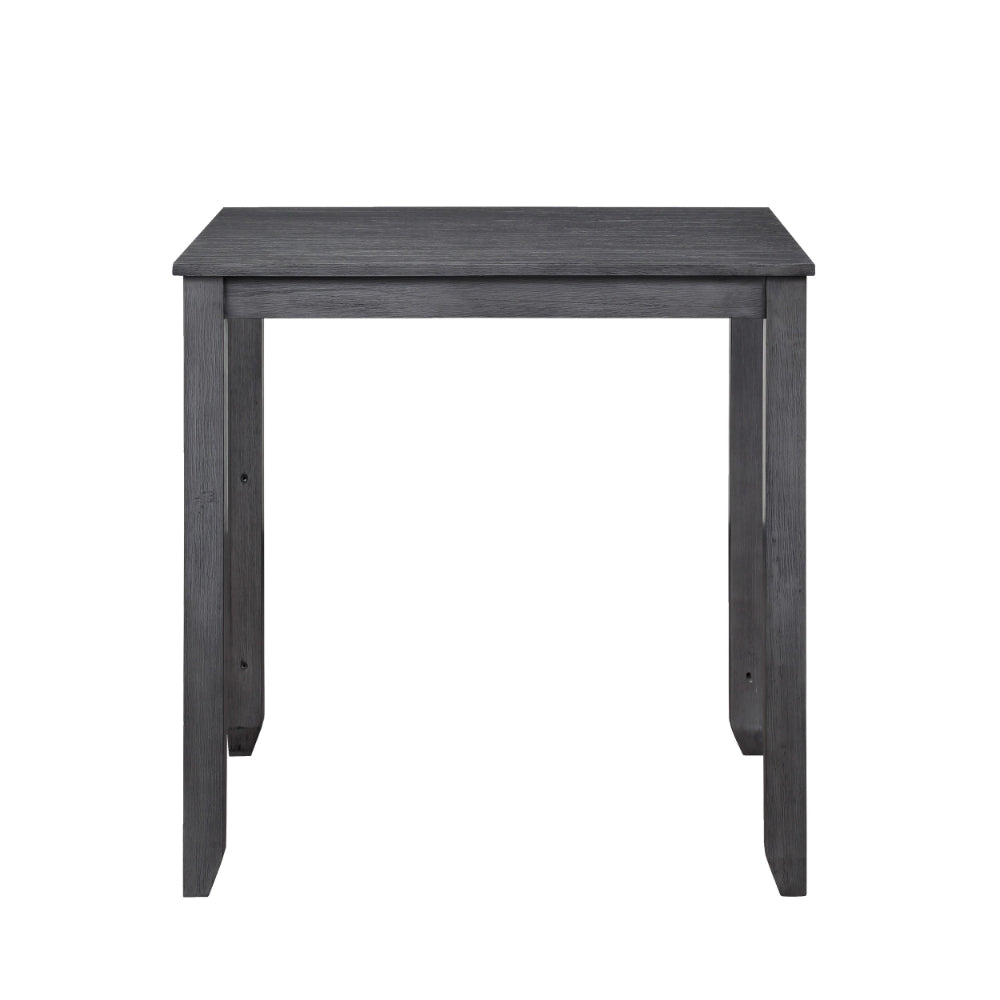 Hia 3 Piece Counter Table Set, Cushioned Seats, 2 Shelves, Smooth Gray - BM293302