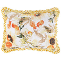 Kelsa Set of 2 Standard and King Floral Pillow Sham Set, Polyester, Gold - BM293429