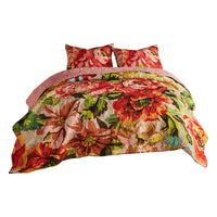 Dahl 3 Piece Queen Quilt Set, 2 Pillow Shams, Polyester Fill, Multicolor - BM293432