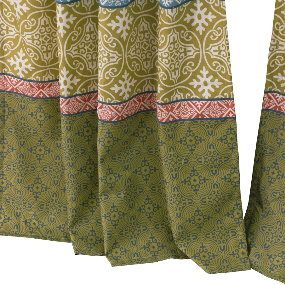 Kaw Set of 2 Panel Curtains, Multicolor Geometric Patterns, Polyester - BM293433