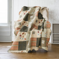 50 x 60 Cotton Quilted Throw Blanket with Fill, Wild Flowers, Multicolor - BM293434