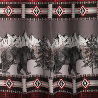 Sofia 72 Inch Bear Shower Curtain, Red and Black Plaid, Poly Microfiber - BM293440