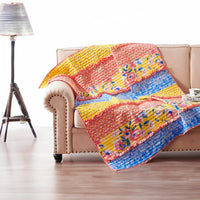 Lio 60 x 50 Quilted Ruffled Throw Blanket, Polyester Fill, Multicolor - BM293444