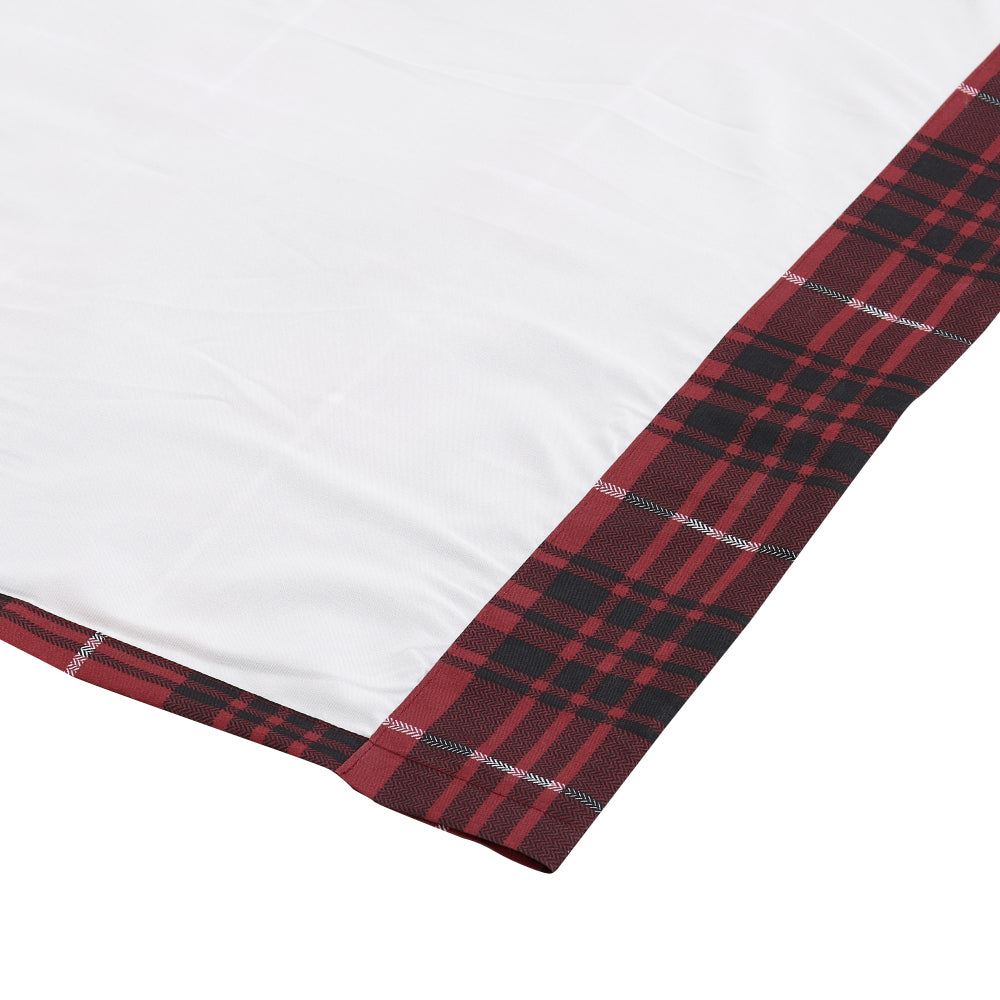 Sofia 84 Inch Bear Panel Curtains, Poly Microfiber, Red and Black Plaid - BM293445