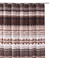 Roca 72 Inch Shower Curtain, Coffee Brown Striped Printing, Button Holes - BM293447