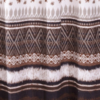 Roca 72 Inch Shower Curtain, Coffee Brown Striped Printing, Button Holes - BM293447