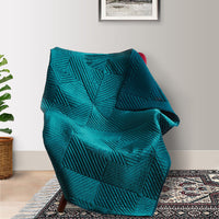 Ahab 60 x 50 Quilted Throw Blanket, Polyester Filling, Teal Dutch Velvet - BM293464