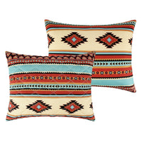 Tagus 36 Inch King Pillow Sham, Natural Southwest Patterns, Side Zippers - BM293470