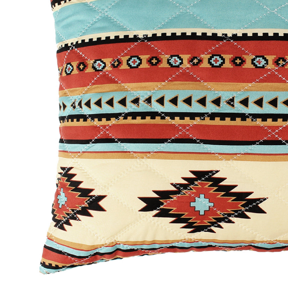 Tagus 36 Inch King Pillow Sham, Natural Southwest Patterns, Side Zippers - BM293470