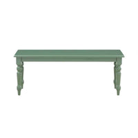 Irvin 48 Inch Modern Wood Dining Bench with Turned Legs, Equestrian Green - BM293810