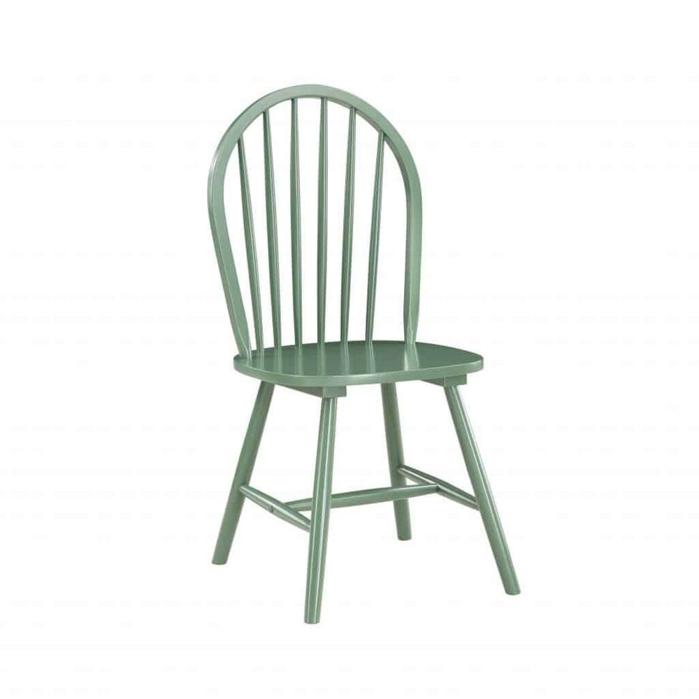 Irvin 18 Inch Modern Dining Chairs, Round Spindle Backs, Set of 2, Green - BM293811