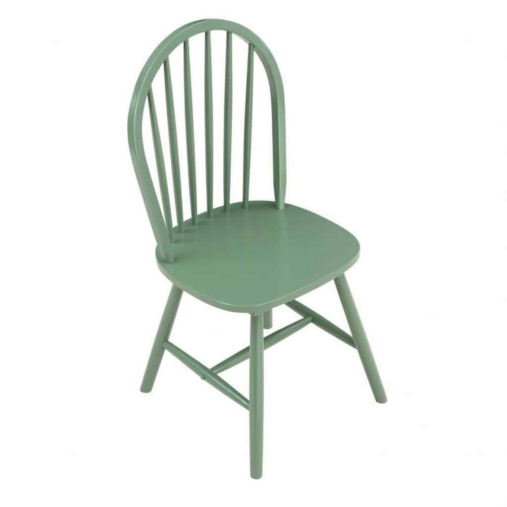 Irvin 18 Inch Modern Dining Chairs, Round Spindle Backs, Set of 2, Green - BM293811