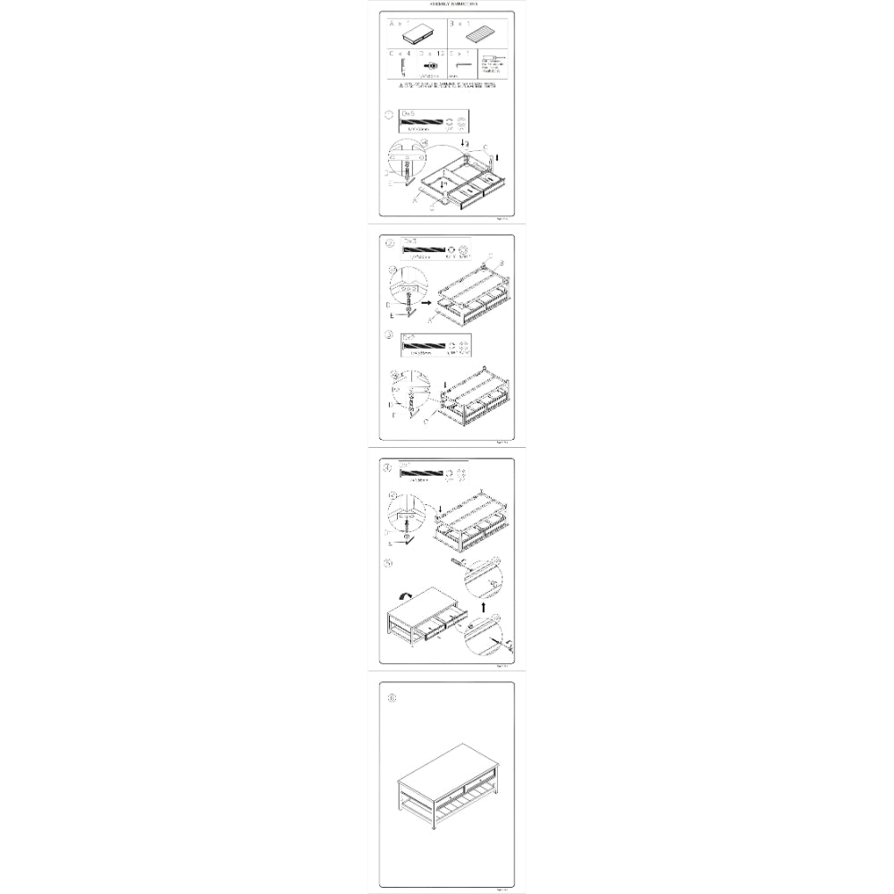 50 Inch Modern Rectangular Coffee Table with 2 Drawers in Classic White - BM294012