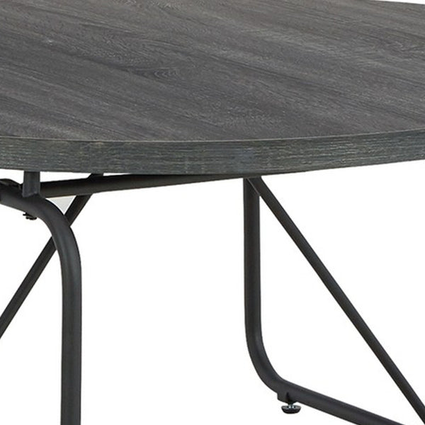 Modern 3 Piece Coffee Table Set with Side Tables, Metal Base, Charcoal - BM294067