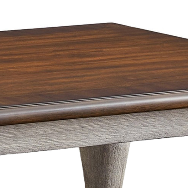 Classic 52 Inch Coffee Table, Pine Wood Construction, Brown Top, White - BM294091