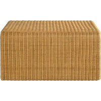 36 Inch Square Rattan Coffee Table, Waterfall Edges, Natural Textured Brown  - BM294123