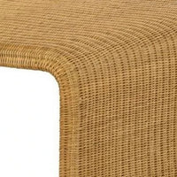 36 Inch Square Rattan Coffee Table, Waterfall Edges, Natural Textured Brown  - BM294123