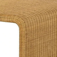 36 Inch Square Rattan Coffee Table, Waterfall Edges, Natural Textured Brown  - BM294123
