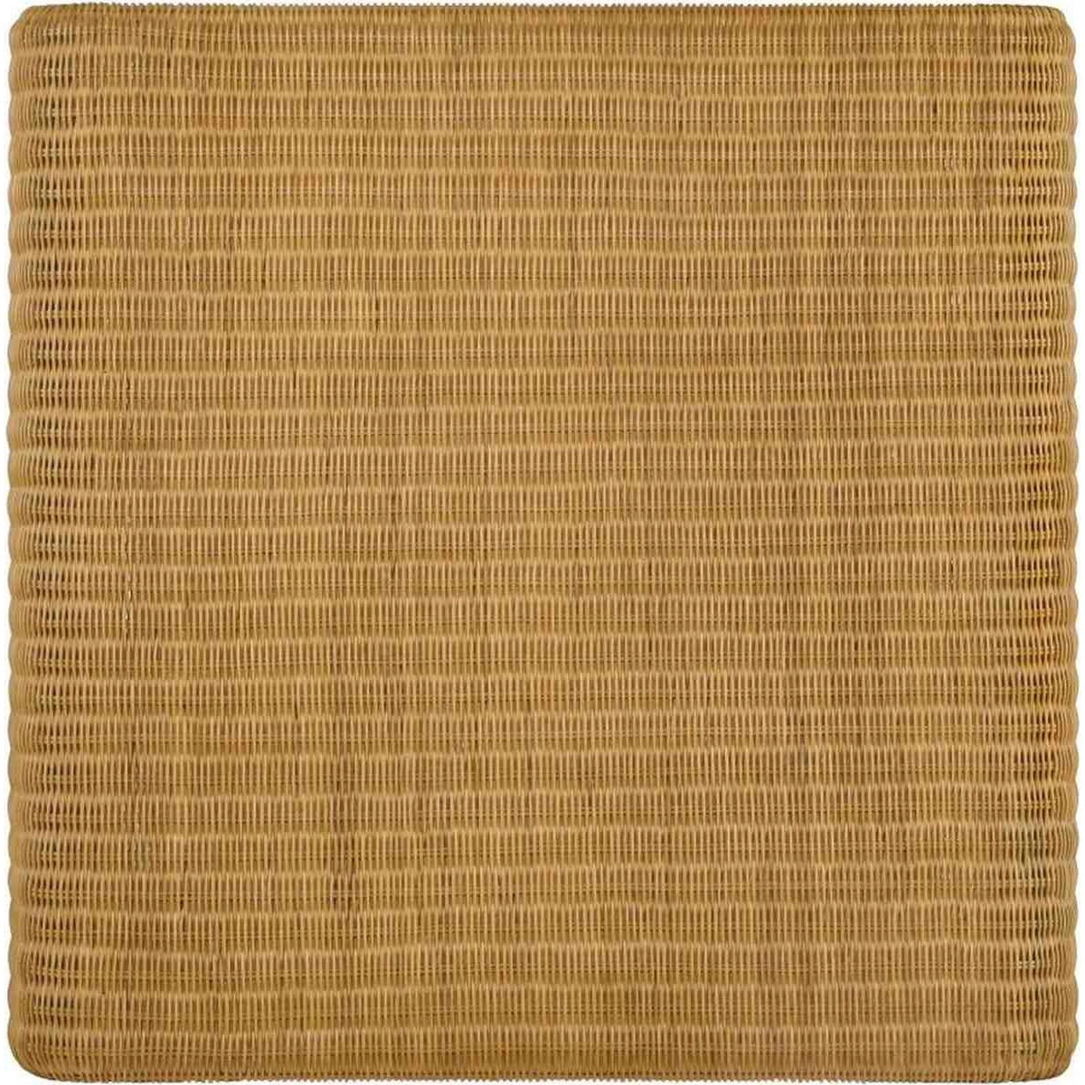 36 Inch Square Rattan Coffee Table, Waterfall Edges, Natural Textured Brown  - BM294123