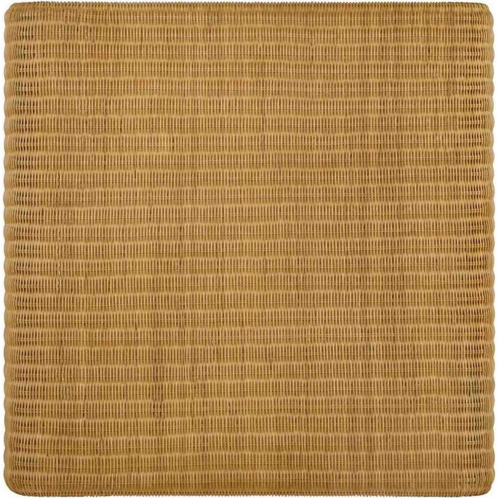 36 Inch Square Rattan Coffee Table, Waterfall Edges, Natural Textured Brown  - BM294123