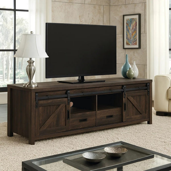 Sem 79 Inch TV Media Entertainment Console, 2 Drawers, Dark Brown Finish - BM294128